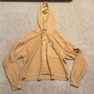 Mustard Yellow Button Up Corduroy Jacket Cropped